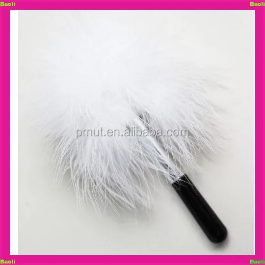 wholesale new design white feather fingerprint brush