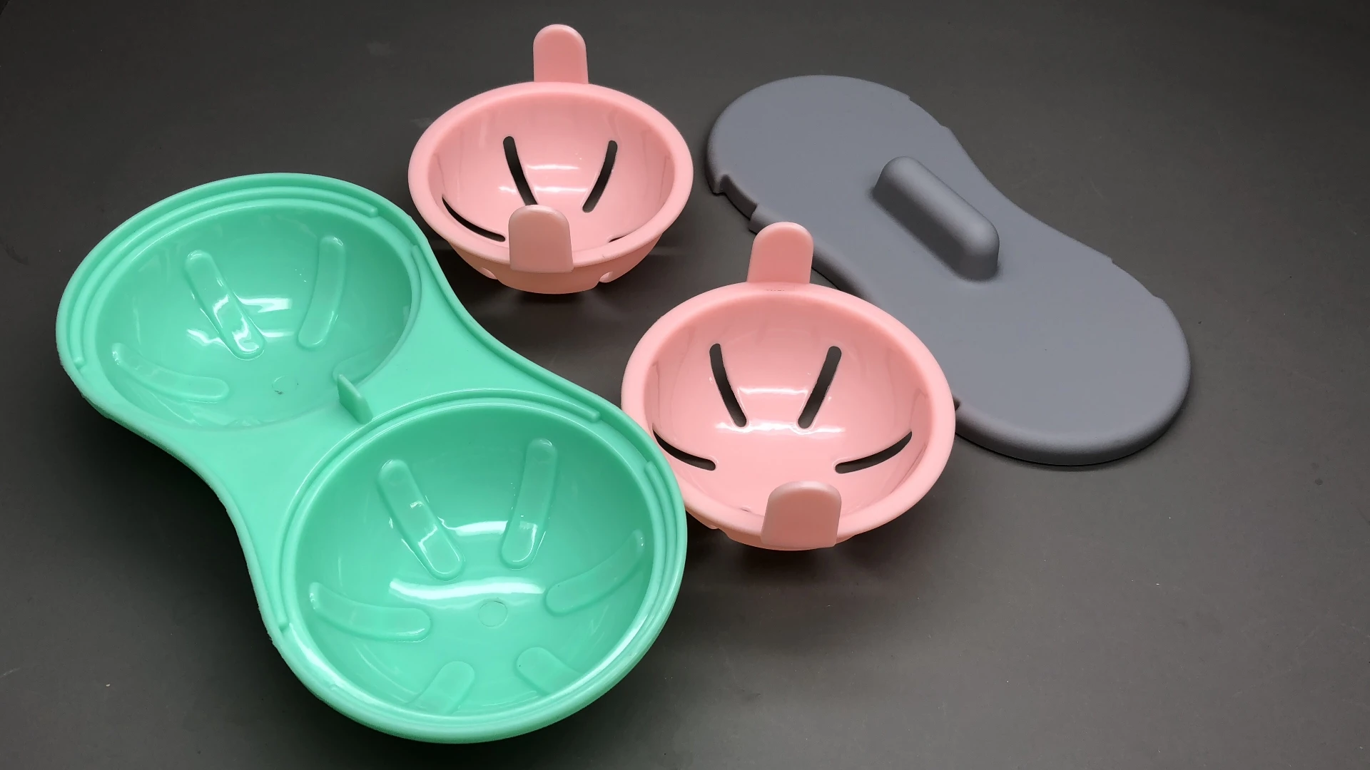 
kitchen gadget double cups design microwave egg poacher 