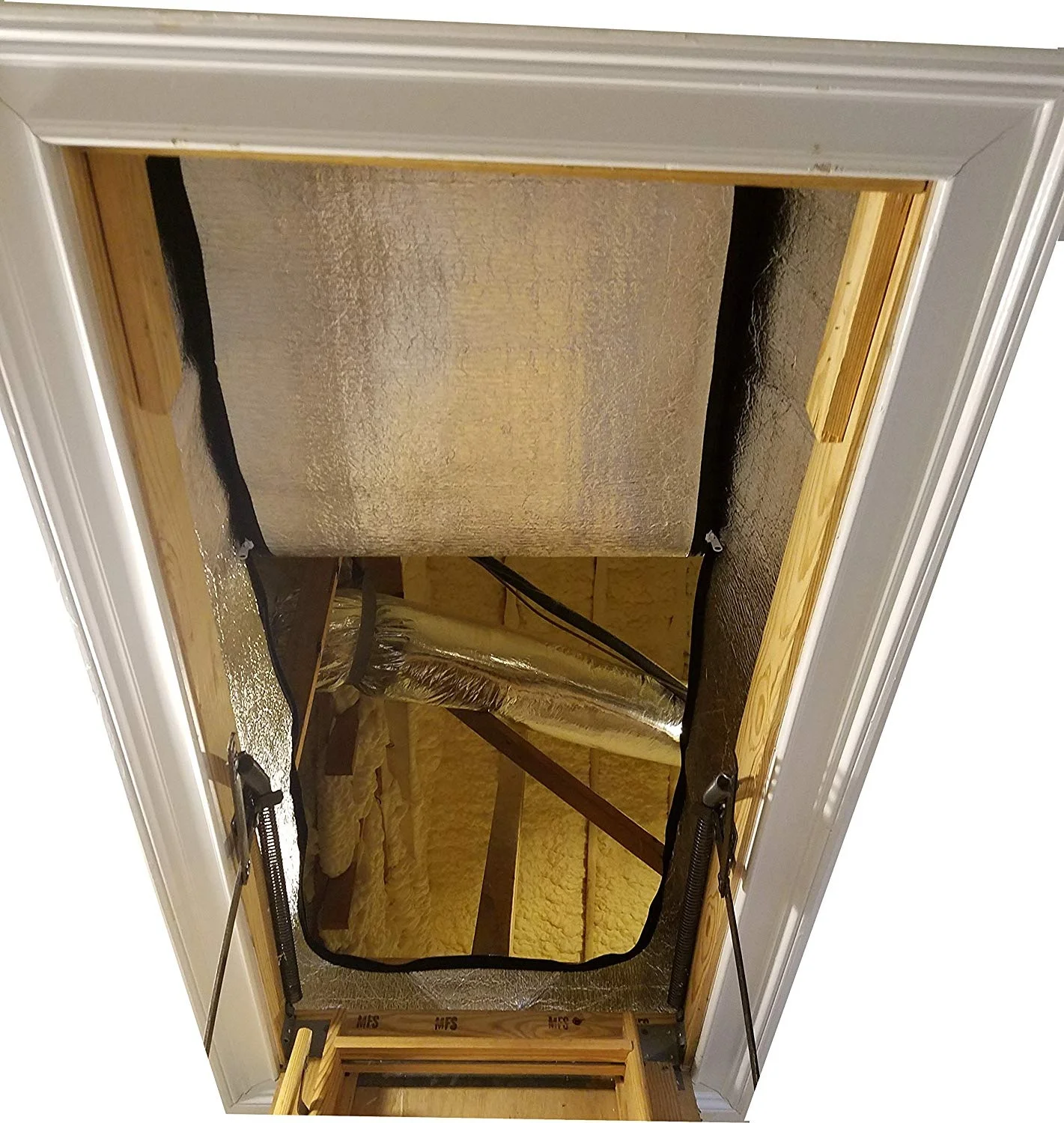 Silver Reflective Foam Pull Down Stair Ladder Attic Access Cover