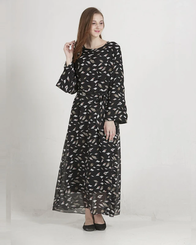 A3300 Indonesia Malaysia Arab clothes muslim abaya chiffon beaded long abayas for women