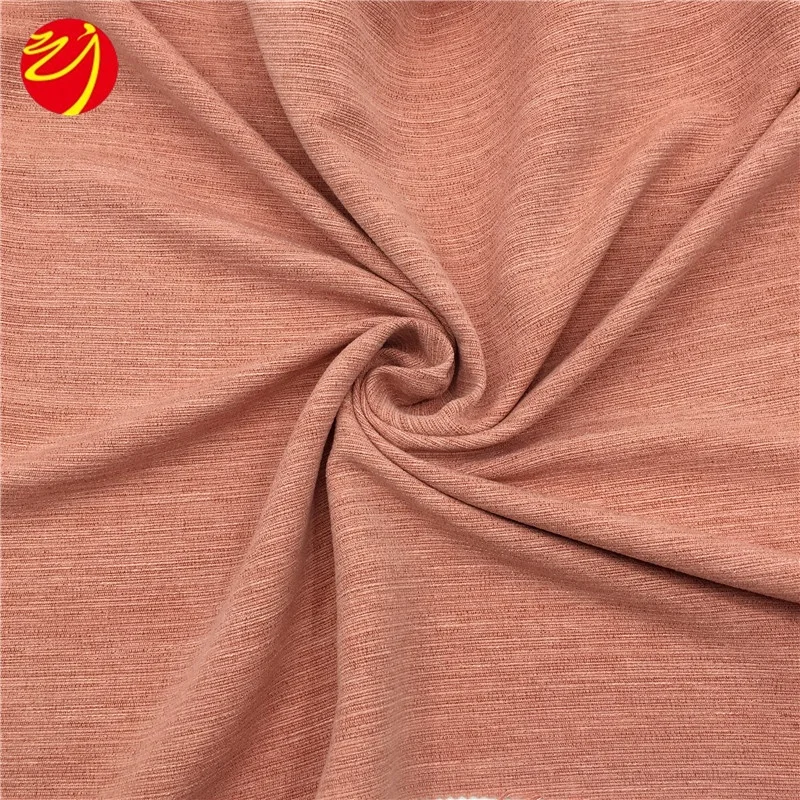 China Jiangsu Factory 100% Polyester Heavy Cationic Faux Linen Curtain Home Textile Fabric