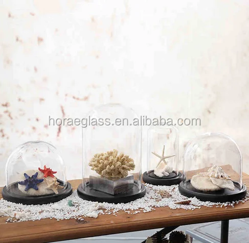 Glass Doll Dome With Black Wood Base Big Size For Wedding Party Event Table Centerpiece Decoration Cake Cover