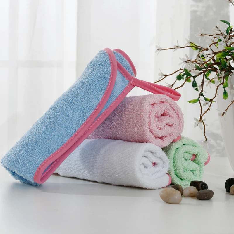 
Soft cotton terry hands drying towel with hanging loop 