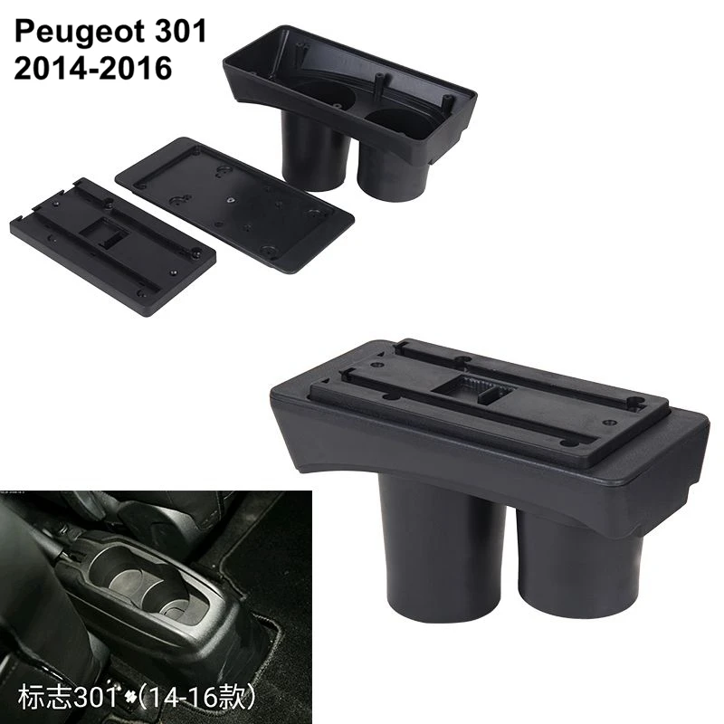 Multifunction car armrest box Car Center Console Armrest Storage Box use for Peugeot 301 2014-2016