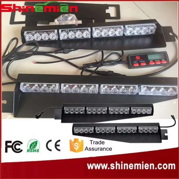 
Windshield Visor Mount LED Light Bar Car Truck Emergency Beacon Light Bar Hazard Strobe Warning 1 Watt 32 LED Visor Strobe Light 