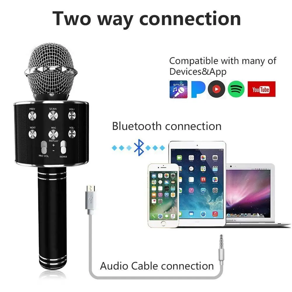 2018 Hot Sale UHF Wireless karaoke Microphone with Signal Receiver for conference system micro phone/performance