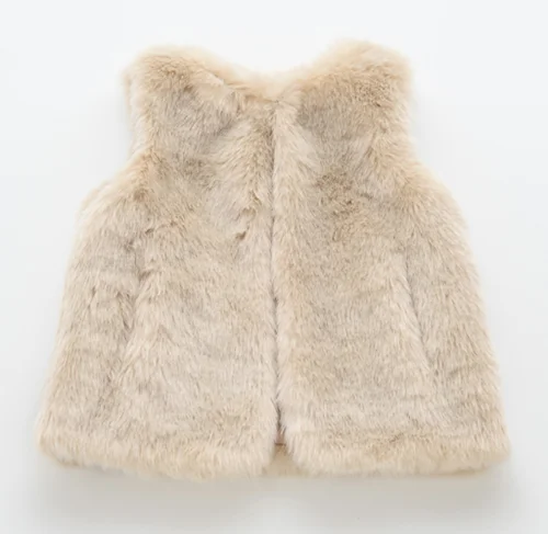Faux fur vest for kids baby coat