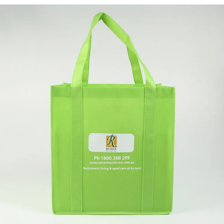 Eco friendly custom shopping bag strong reusable non woven grocery spunbond bag