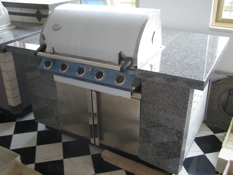 Stone Fabricator Aluminum Honeycomb backed Yellow Granite Table Top for BBQ Barbecue