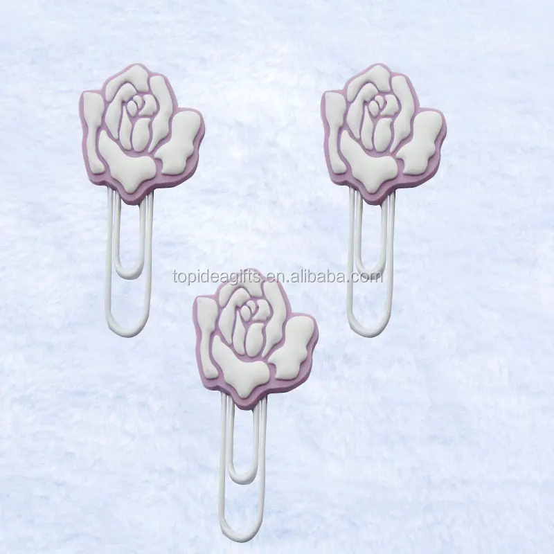 Rubber PVC Paper Clip customized Eco-friendly soft pvc silicone bookmark for book