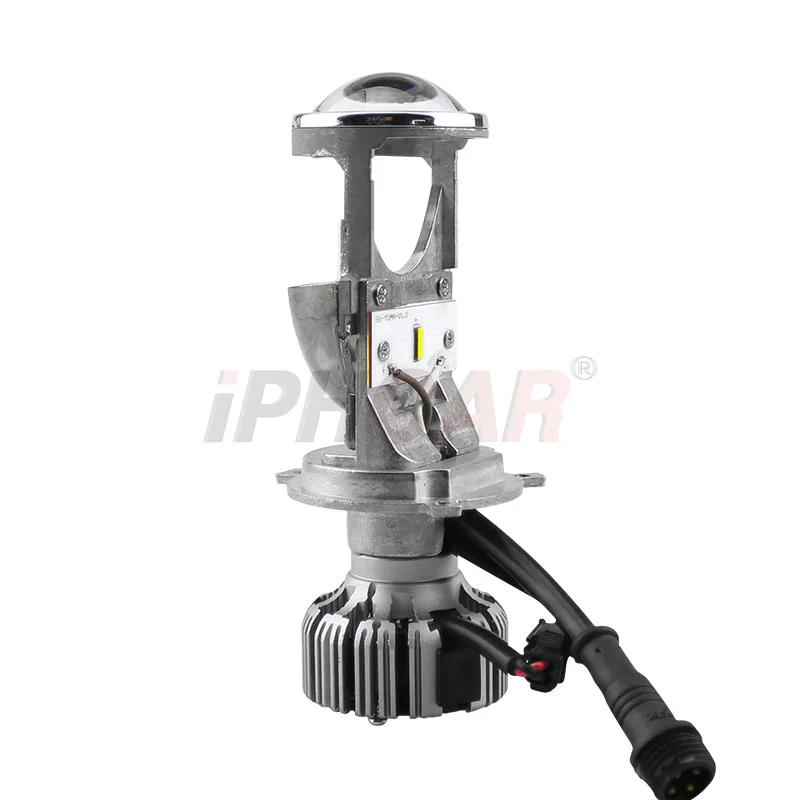 iPHCAR H4 9003 LED Mini Bi-LED Projector 1.5 inch Headlight Lens 60W 5500K Headlamp Retrofit DIY Car Styling High Low Lights