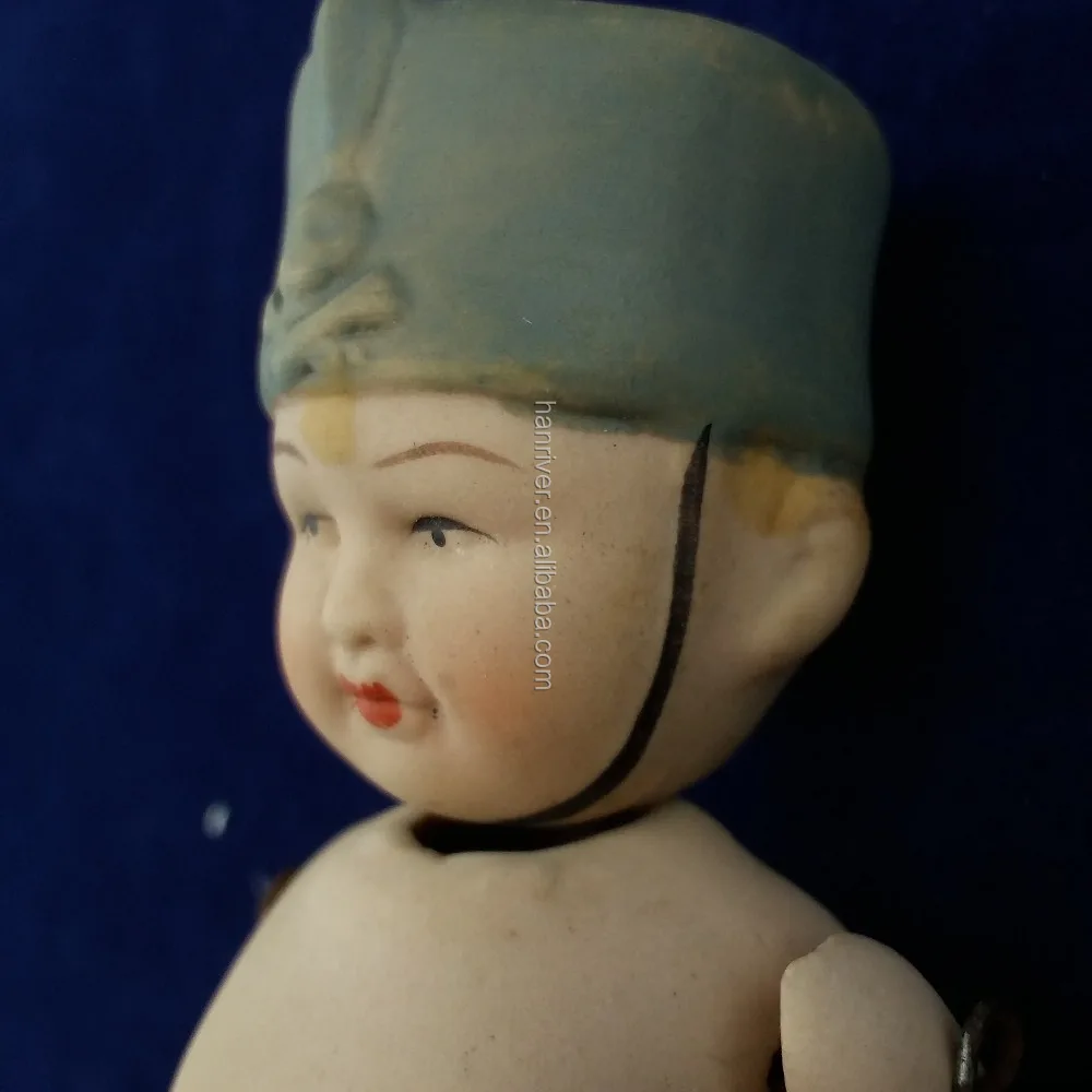 Hot selling ceramic porcelain toy baby figurine with flexible arms and legs