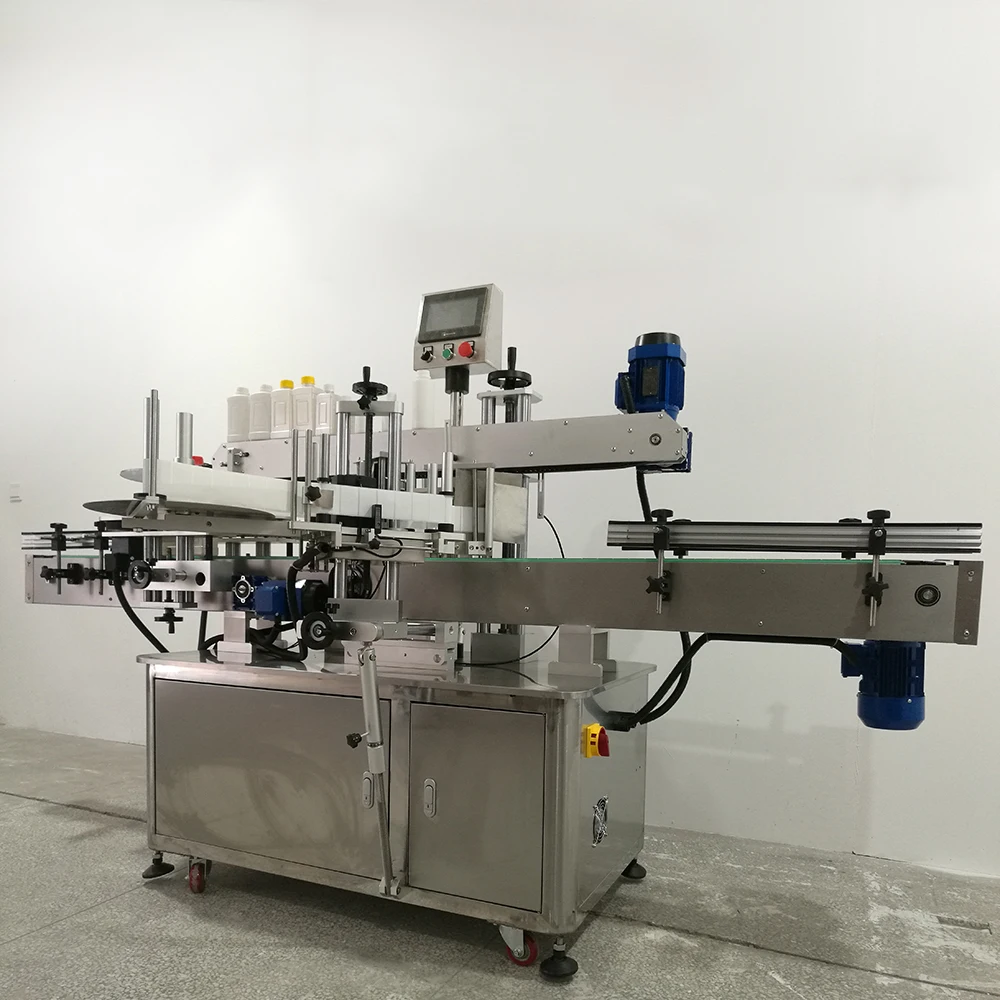 YM620 factory two sides square jar bucket labeler for flat plastic bottle labelling machine