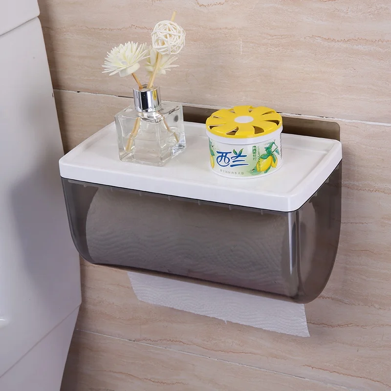 wall mounted ABS plastic toilet paper roll holder tissue holder storage rack