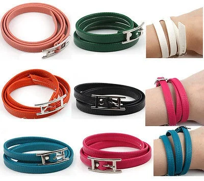 Genuine Leather multilayer bracelet with Crystal 10mm beads magnetic clasp factory price