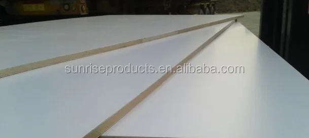 
17mm melamine coated plywood with matt surface finish and warm white color 