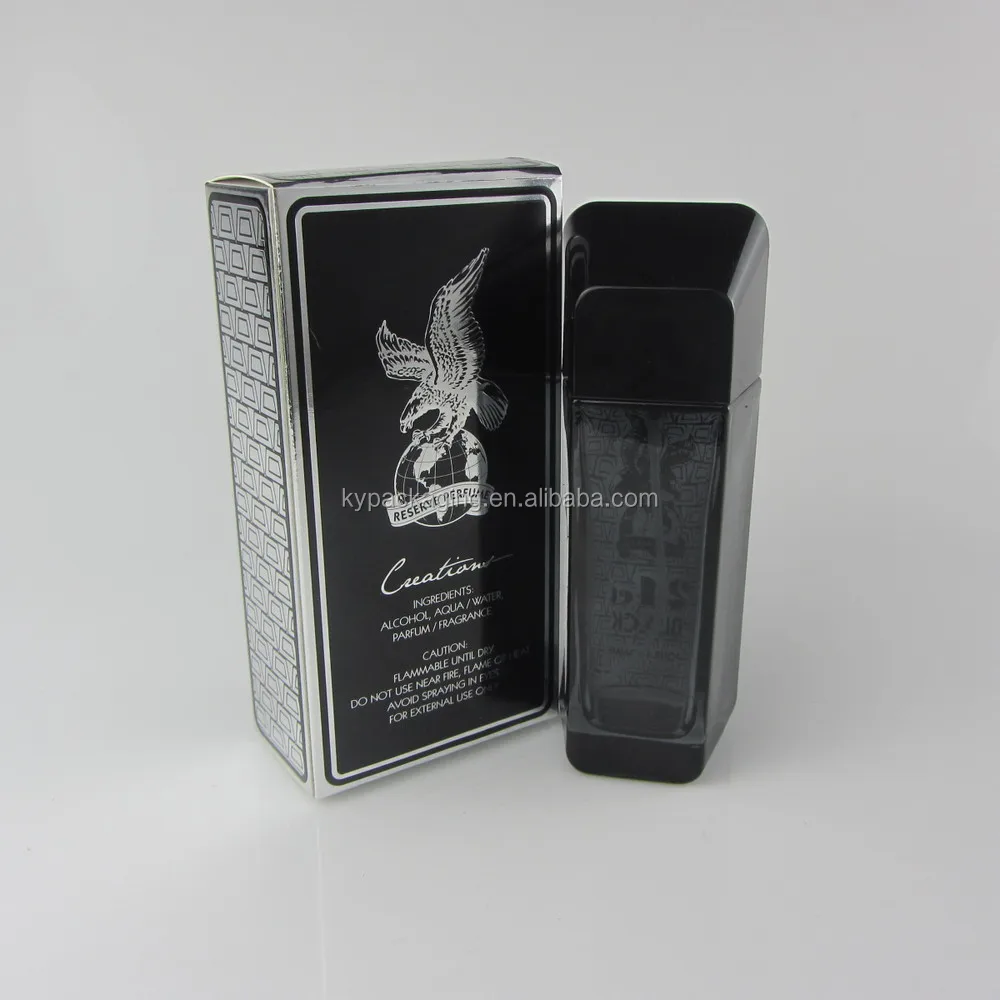 black colored empty perfume box for glass bottle