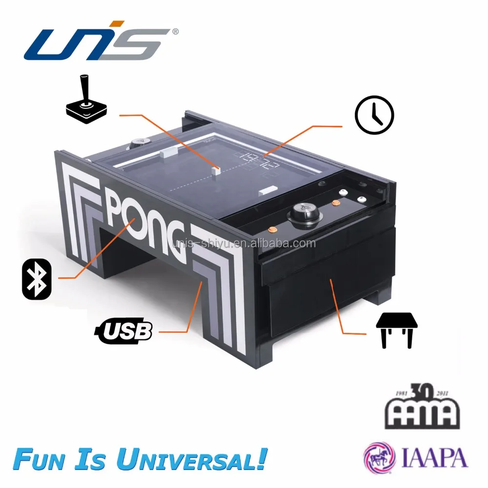 
UNIS PONG TABLE arcade game machine coffee table used in office or bar 