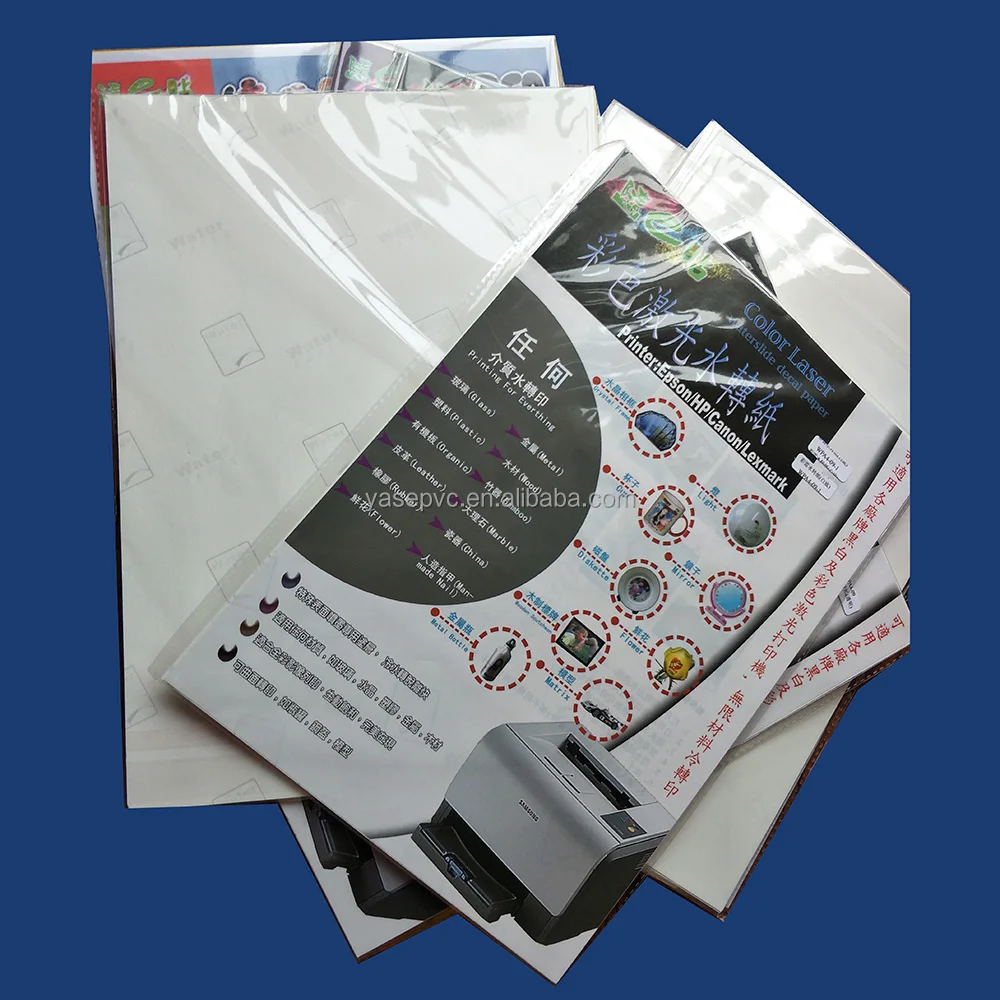 For Epson HP Canon Lexmark laser print Glass water slide decal paper