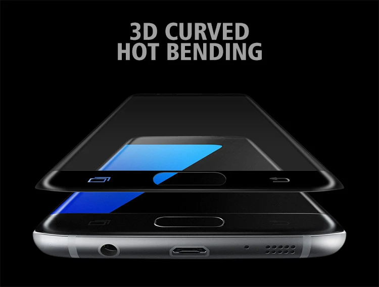 Hot Products Ultra Thin 3D Full cover 9H Hardness Tempered Glass screen protector for Samsung galaxy s7 Edge pelicula de vidro