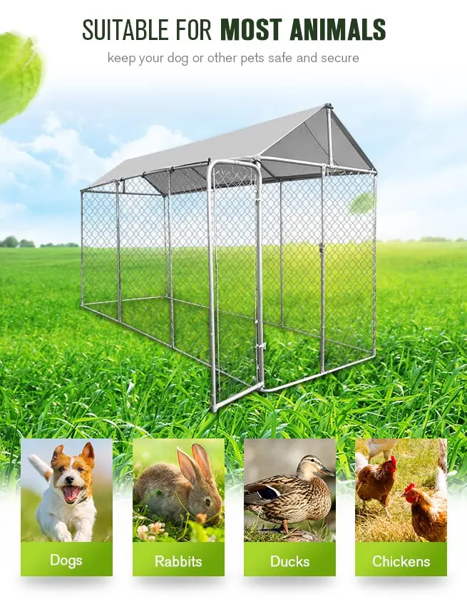 
Professional manufacture directly sell Galvanised chain-link steel dog or chicken run / pen / kennel 