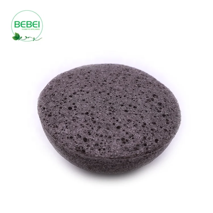 
Factory manufacture bamboo charcoal freeze drying half-ball Konjac Facial sponge with contains rich of KGM 