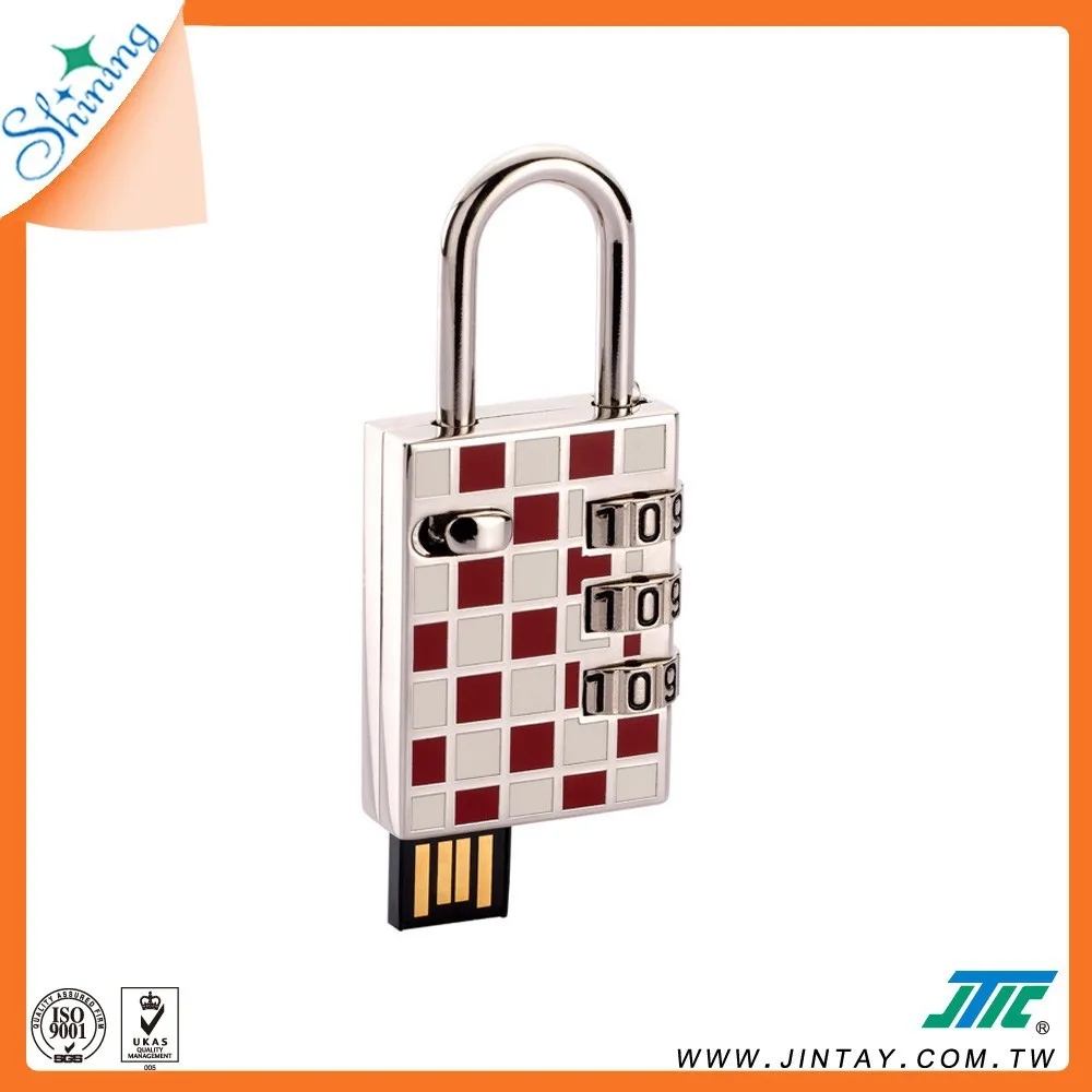 
Shining 3 Numbers Combination Padlock / Lock with USB Drive 