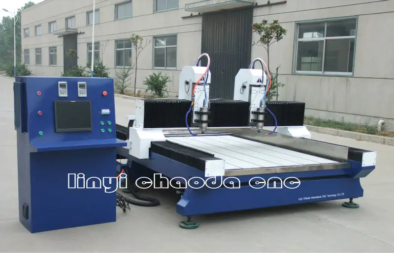 2 heads 3 axis cnc router for granite