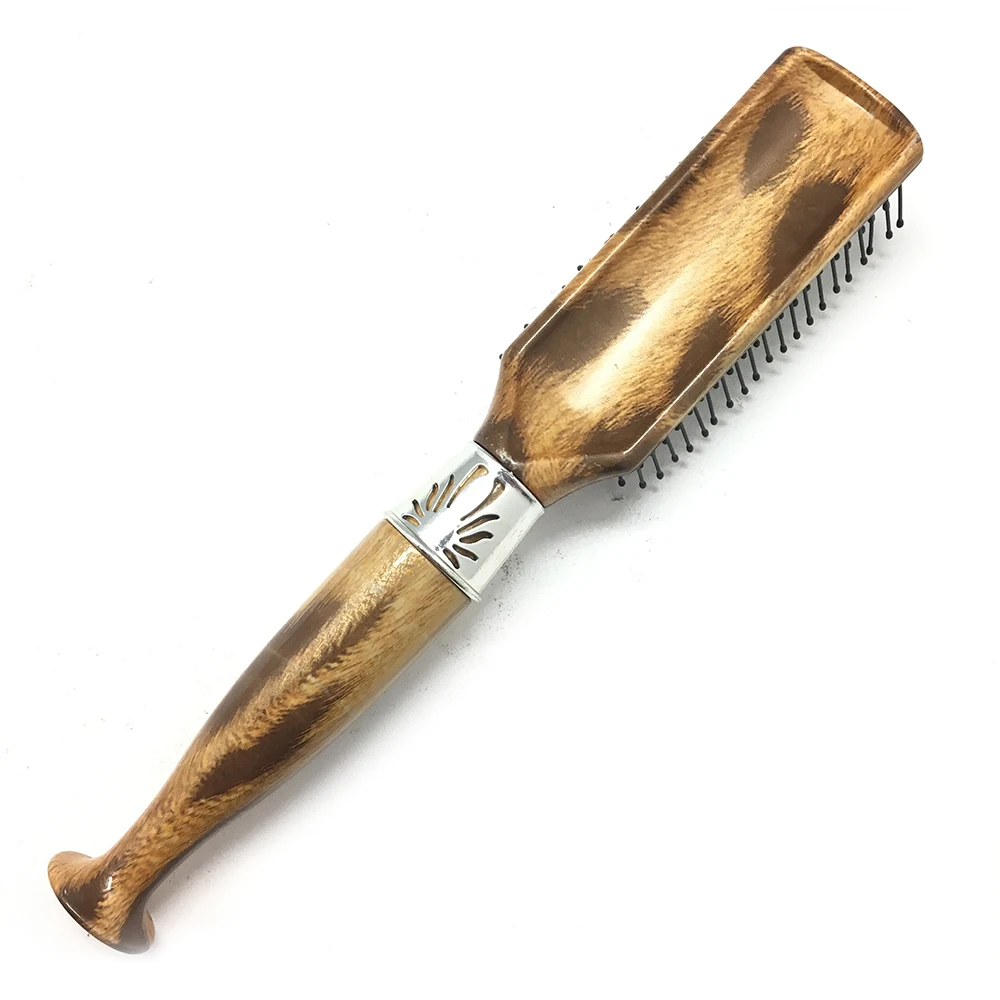 Osaki Brand Nylon Pin Vent Detangling Hair Brush Electroplated Metal Copper