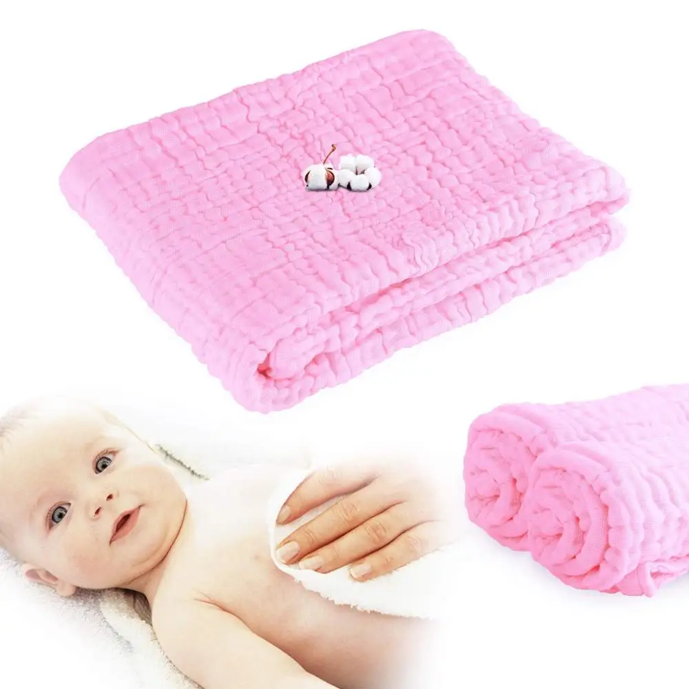 Hot sell Soft and super Absorbent 100% Cotton Muslin Blanket bath towel 6 layers Gauze
