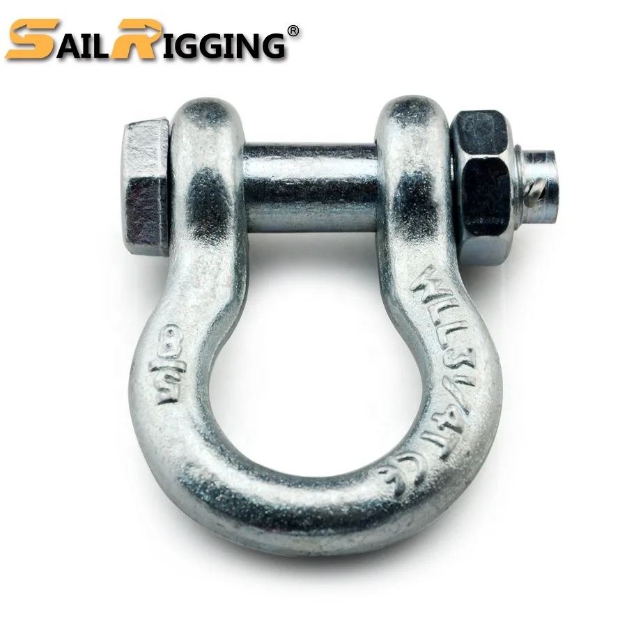 20 Ton G2130 shackle Heavy Load Drop Forged Safety Bolt Bow shackel bow shackle safety pin