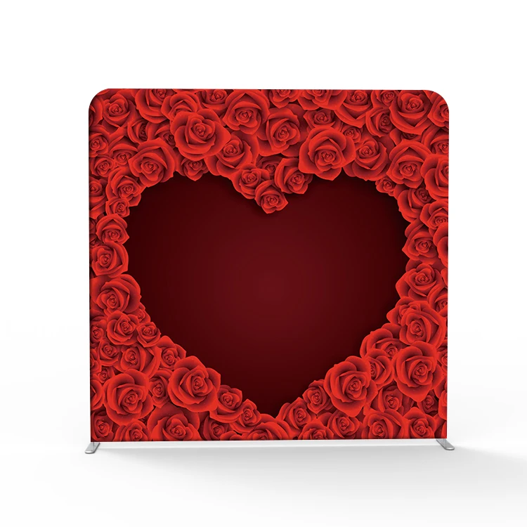 Portable aluminum tube tension fabric CMYK printing backdrop pillow case stand 8x8