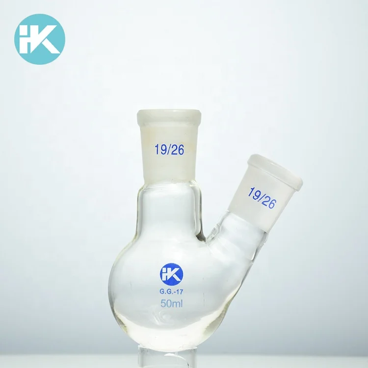 Huke индивидуальные Chemglass Стекло Круглый 1000 мл Тяжелая стена 2 шеи дно кипения колбы лабораторные