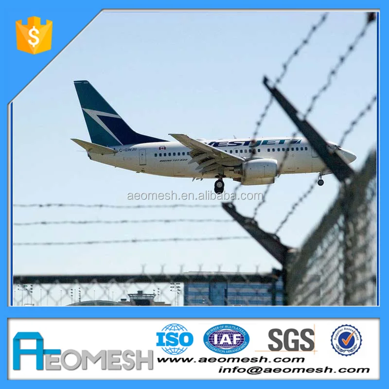 AEOMESH Made In Guangdong high quality Airport Fence Y post with razor barbed wire (Real factory)