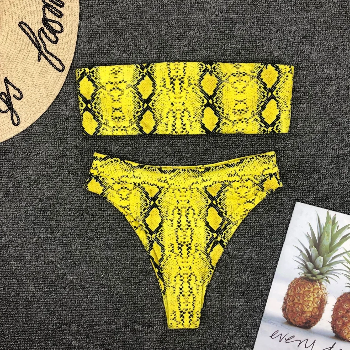 Wefans Wholesale Sexy Sling Snake Print Bikini Sets Two Pieces Push Up Ladies swimwear ladies sexy night suit