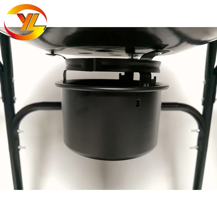 Black Trolley Kettle Charcoal Bbq Grill With Two Panel