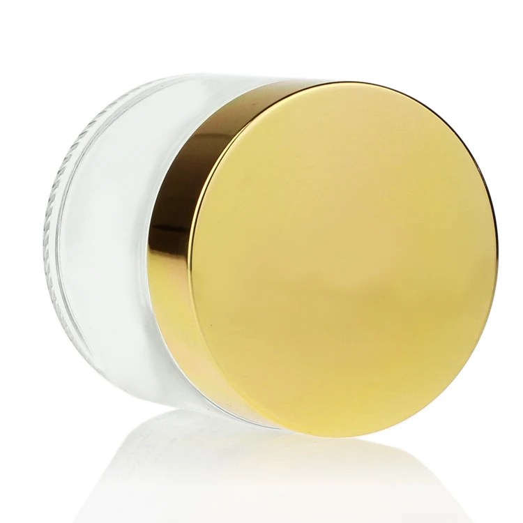 hot sale 60g clear glass jar 2oz face cream jar gold cap factory price