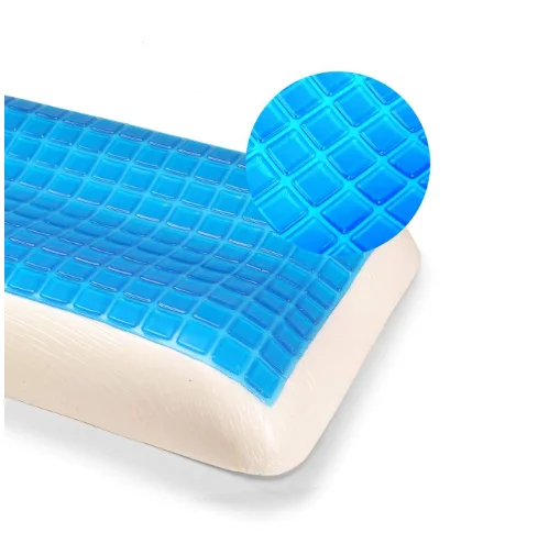 Cooling Gel memory foam Contour wave shape blue color summer cool sleeping pillow