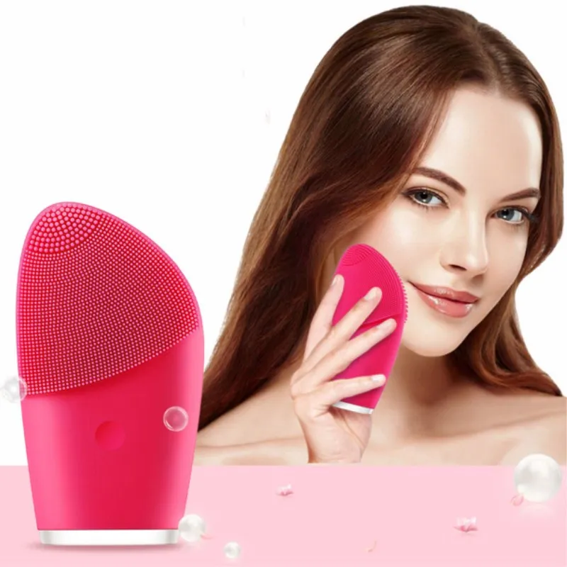
personal use Electric sonic Silicone Facial Cleaner brush Medical silicone facial cleansing brush 
