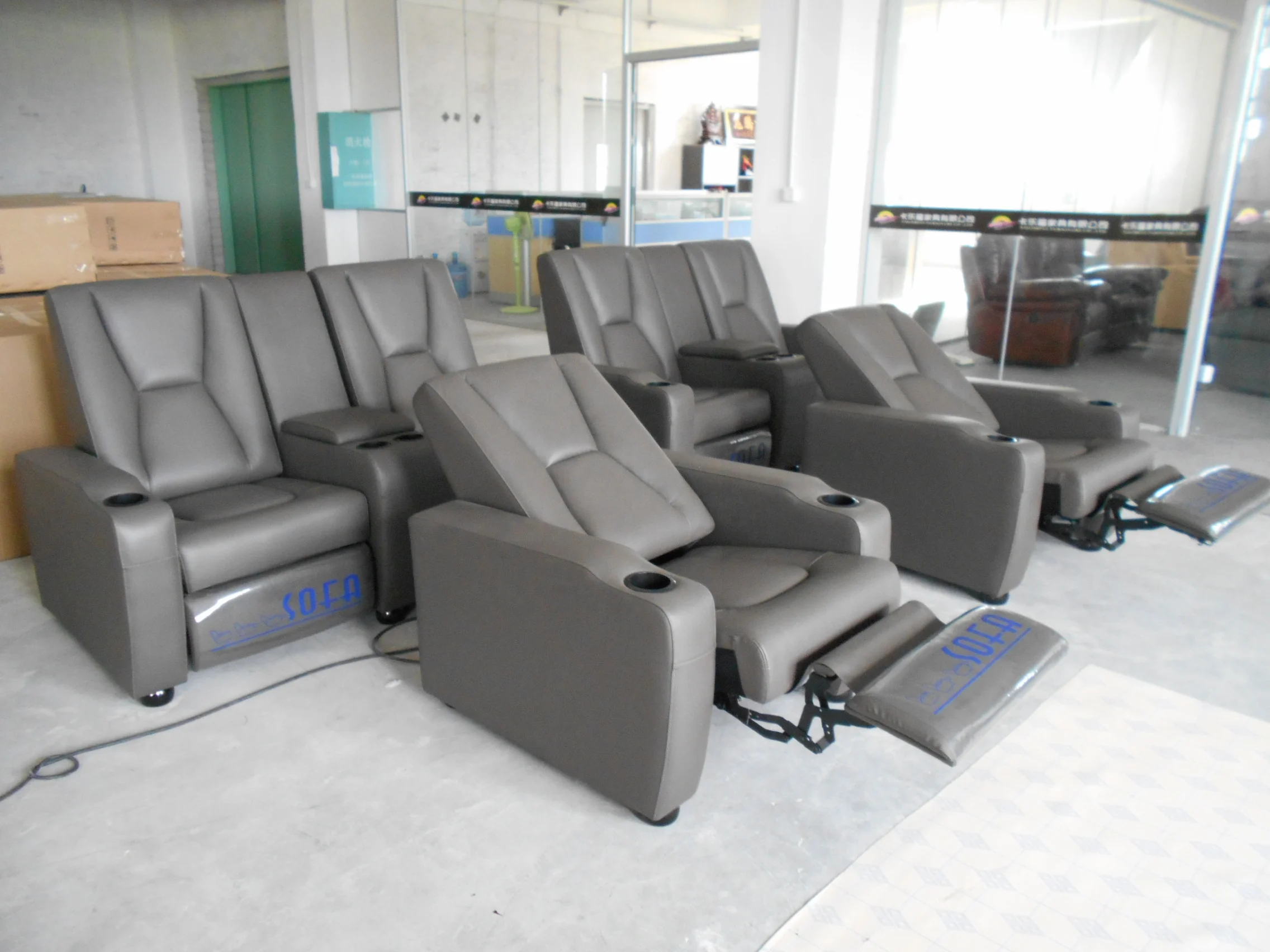 
Modern Germany living room cinema sofa genuine leather recliner sofa LS-805 