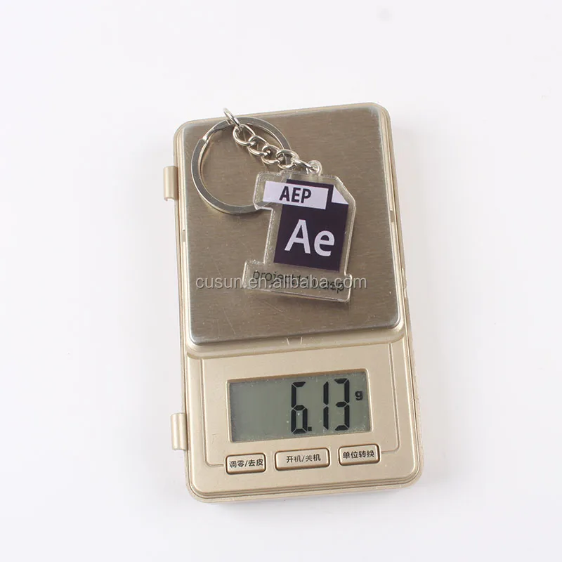 Custom shape Eco-Friendly epoxy acrylic charm keychain transparent Anime Keyring