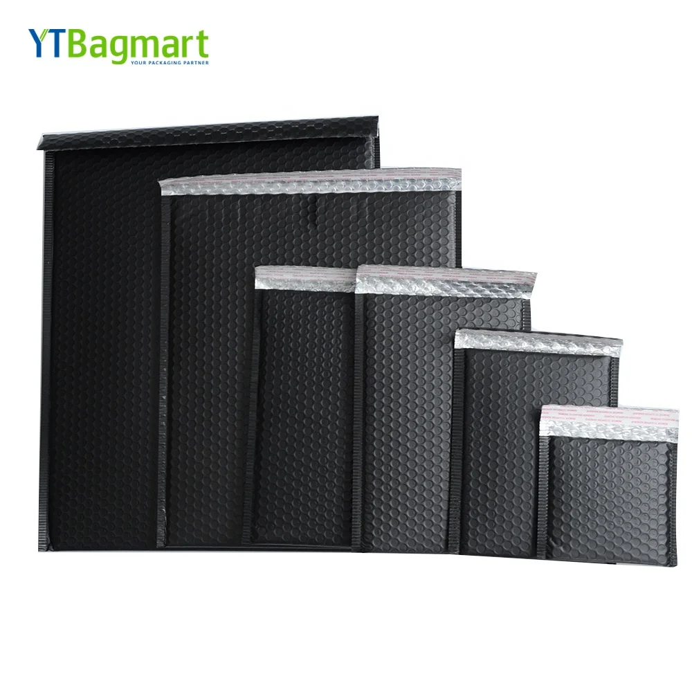 
Wholesale Black Padded Envelopes Bubble Packaging Courier Poly Matte Black Bubble Mailer 