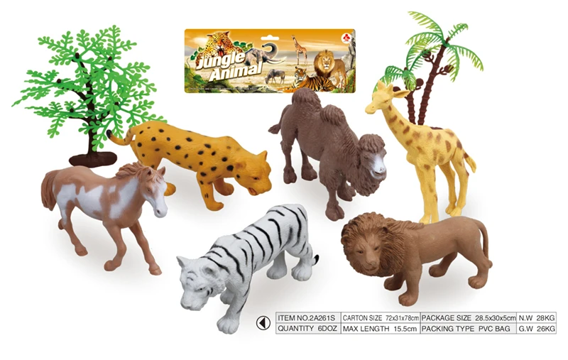Small Miniature Toys Collectible Plastic Wild Animals Zoo Figurine for Vending Machines