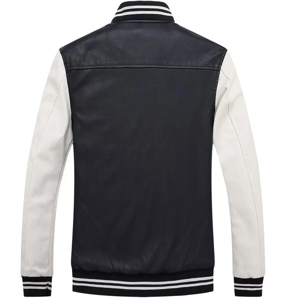 
Wholesale custom Winter Motorcycle PU Leather Long Sleeves Letter baseball varisty Jacket 