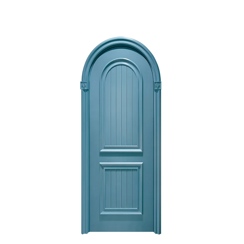 Rustic style arch solid wood door