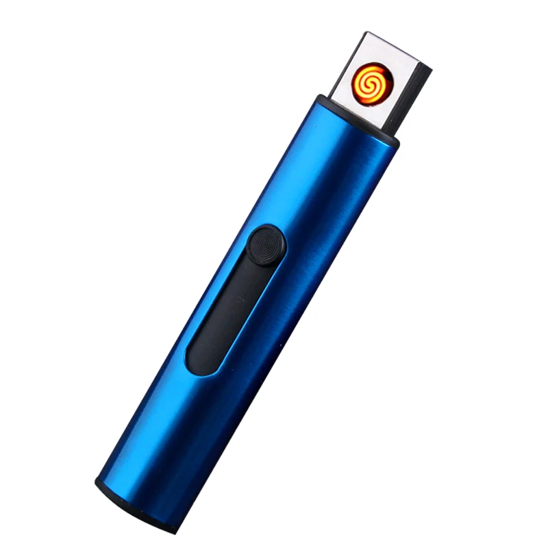 BC4053-1Personality creative metal windproof USB charging lighter slender electric wire cigarette lighter,honest lighter