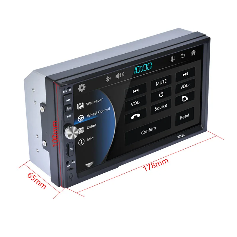 Дешевый Популярный 2 DIN Автомобильный mp5 радиоплеер сенсорный HD экран с дистанционным управлением BT Встроенная поддержка mirror link