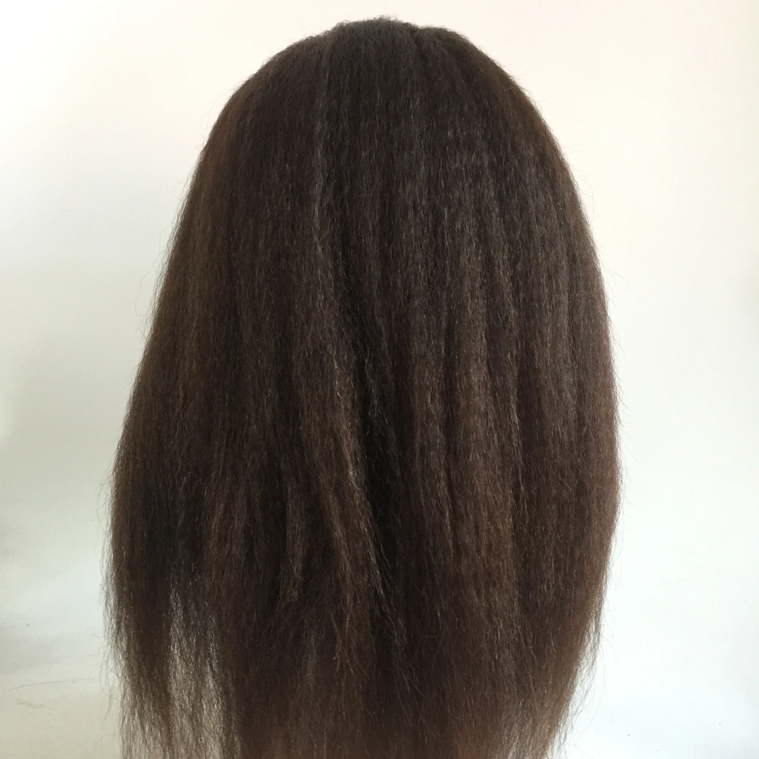 
silk base Kinky Straight Human Hair Wig Peruvian Virgin remy Hair full lace wig 
