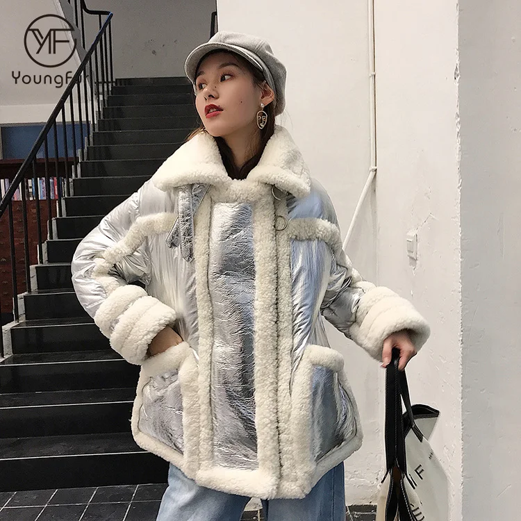 Winter Fashion Lamb Skin Fur Coats Double Face Sheepskin Fur Jacket