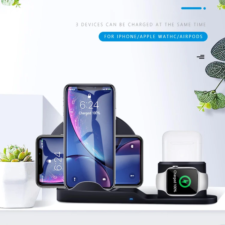 Wholesale Qi Fast 3 In 1 Universal Charger,Smart Wireless Mobile Phone Charger